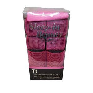 TI Style Sleep-In Pink Rollers Hair Pins Comb Haircap Holdall Kit New
